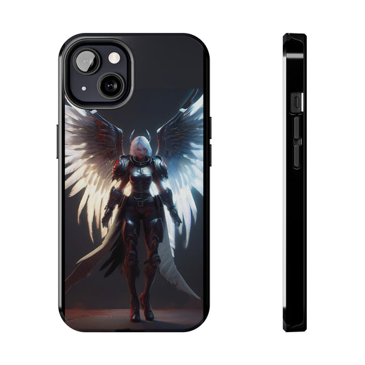 Tough Phone Cases white wing Power Angel in Battle Gear for Iphone