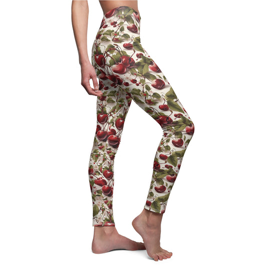 Soft Silky Bing Cherry Leggings skinny fit buttery Comfy cherries S - 2XL