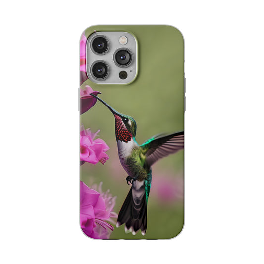 Flexi Cases annas Hummingbird in Flight Feeding pink floral Nature Iphone