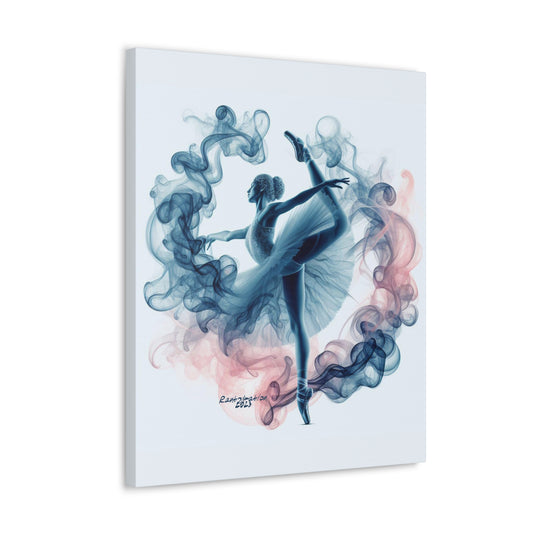 Blue smoke Ballerina Ballet Dancer graceful print on Canvas Gallery Wraps